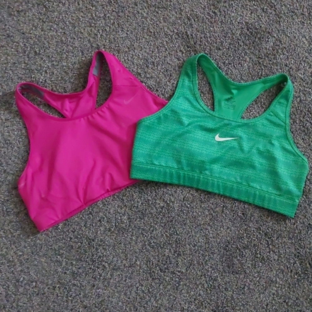 2 Nike Dri-Fit Women's Sportsbras Bundle Large Green pink